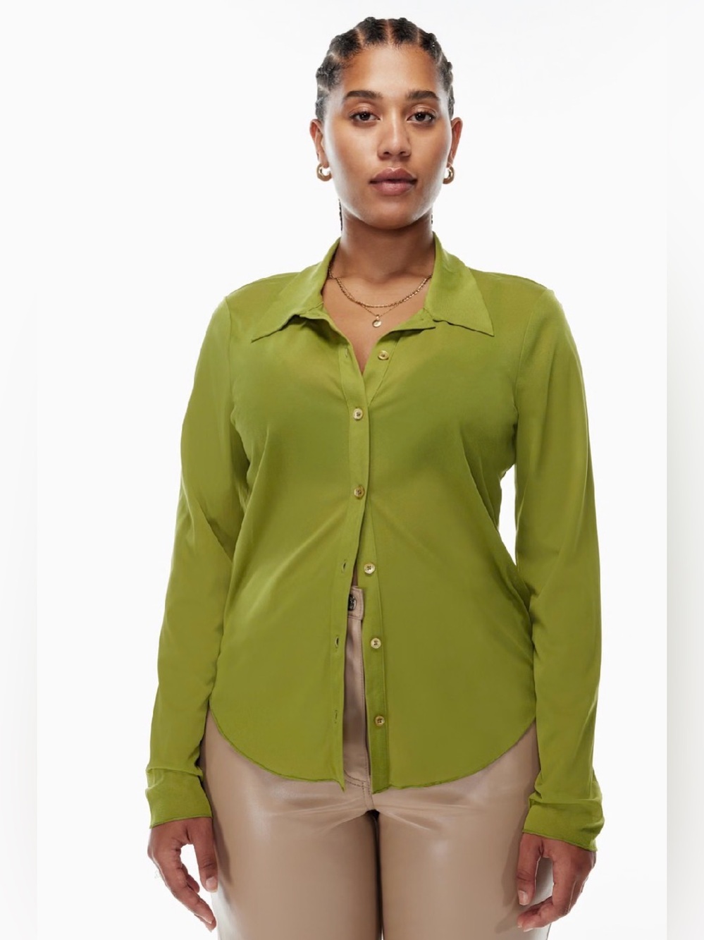 Wilfred Pose Mesh Longsleeve in Succulent Green